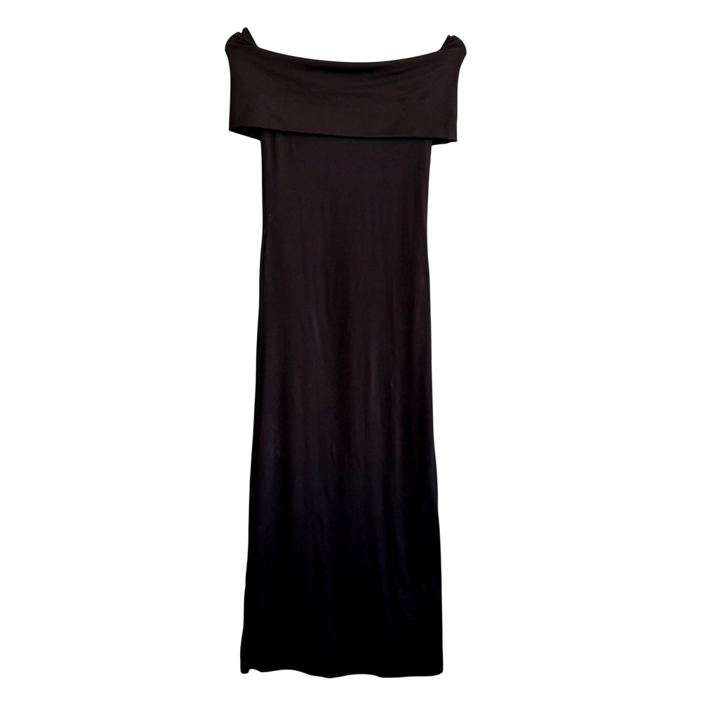 Bumpsuit Maxi Dress Women Small The Bianca Off Shoulder Bodycon Stretch Black